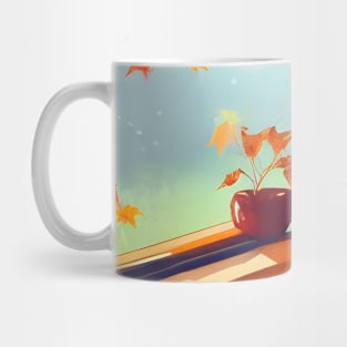 Fall Vibes Autumn Leaves Pumpkin Halloween Season Around The Corner Mug